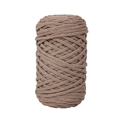 Afbeelding van Rayher Braidy 42010509 gerecycled garen, gevlochten, 4 mm diameter, taupe, ca. 65 m (250 g) haakgaren