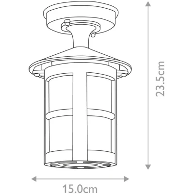Afbeelding van Buitenplafondlamp Hereford