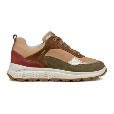 Afbeelding van Geox Spherica ABX Sneakers laag, Dames, Maat: 40, Musk old rose Leer en textiel