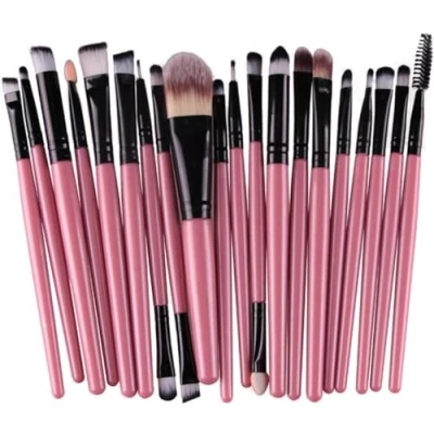 Afbeelding van 20Stuks Make Up Kwasten Set Roze Zwart Oogschaduw Foundation Poeder Eyeliner Wimper Lip Borstel Cosmetische beauty Tool Kit Hot