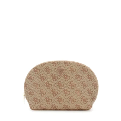 Afbeelding van GUESS Utensil zak Zamira Dome Cosmetic Pouch Latte Logo Lichtbruin