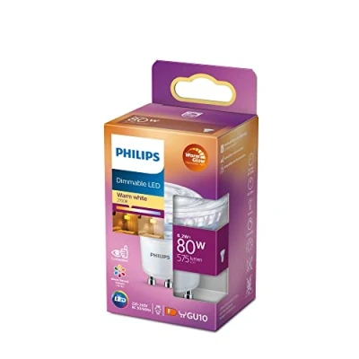 Afbeelding van Philips Dimbare LED Spot 80W GU10 Warm Wit