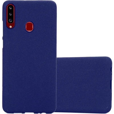 Afbeelding van Cadorabo Hoesje geschikt voor Samsung Galaxy A20s in FROST DONKER BLAUW Beschermhoes gemaakt van flexibel TPU silicone Case Cover