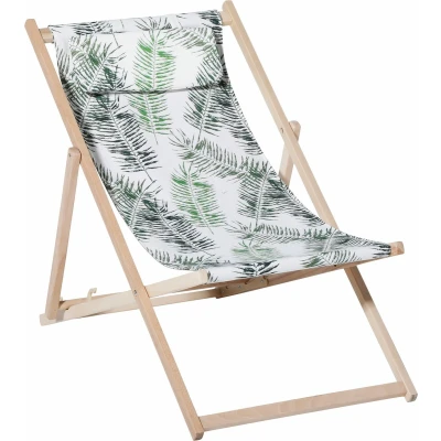 Afbeelding van Madison beachchair Flora green outdoor