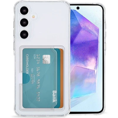 Afbeelding van imoshion Hoesje Geschikt voor Samsung Galaxy A55 met Pasjeshouder Softcase Backcover pashouder 3.0 Transparant