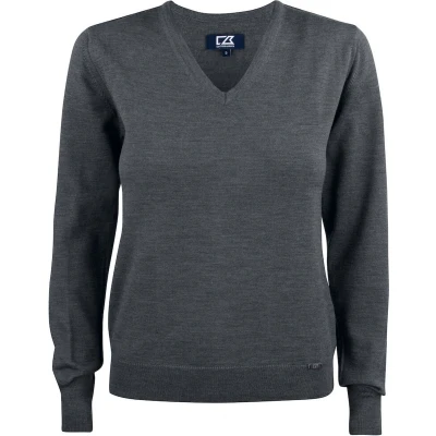 Afbeelding van Cutter &amp; Buck Everett V neck Dames 355431 Grijs Melange