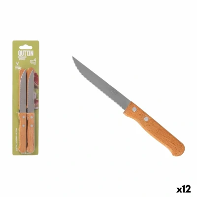 Afbeelding van Vleesmessenset Inde Natura Bruin Zilverkleurig 10,5 cm Multifunctioneel 4 Onderdelen (12 Stuks)