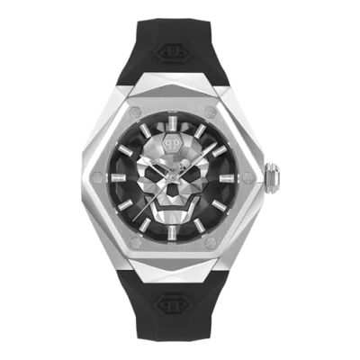 Afbeelding van Philipp Plein The $Kull Spikes PWPWA0124 Horloge Siliconen Zwart Ø 45 mm