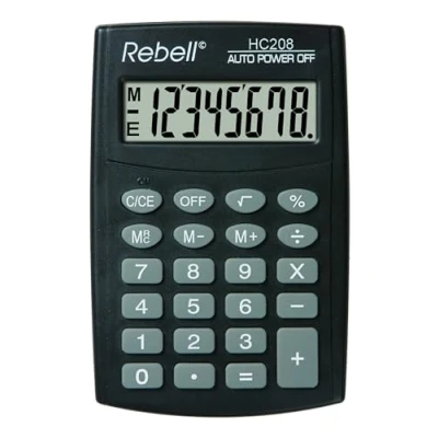 Afbeelding van Rebell bureaurekenmachine HC208 zwart RE BX