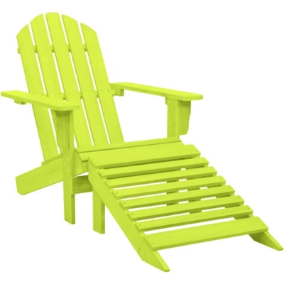 Afbeelding van Tuinstoel Adirondack Met Voetenbank Massief Vurenhout Roze 1 / Groen