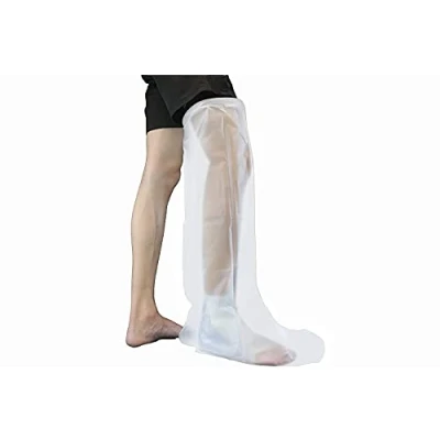Afbeelding van HKF HO KI GGrain Gipsplaatbescherming voor volwassenen, beenbescherming, waterdichte gipsbescherming en bandagebescherming douche/bad (104 cm been dijen, volwassenen)