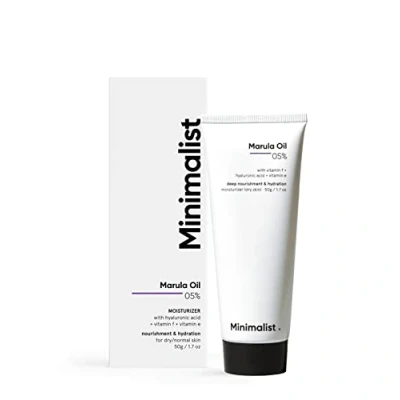 Afbeelding van Minimalist Marula Oil Vochtinbrengende gezichtscrème 5% voor droge huid met hyaluronzuur diepe voeding en hydratatie mannen vrouwen, 50 g (1 verpakking)