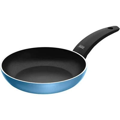 Afbeelding van Silit Belluna Inductie Braadpan van aluminium gecoat met kunststof handvat voor zacht frituren, 20 cm, blauw
