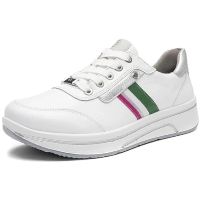 Afbeelding van ara Sneakers laag, Dames, Maat: 38.5, Weiss silber Leer
