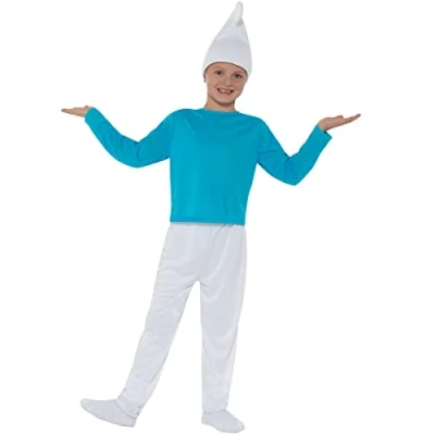 Afbeelding van Funidelia Smurfkostuum voor meisjes en jongens, The Smurfs, cartoons, kleine dwerg kinderkostuum accessoires Halloween, carnaval feesten. Maat 7 9 jaar Blauw