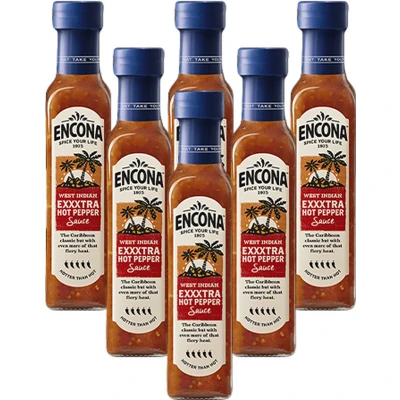 Afbeelding van Encona West Indian Exxxtra Hot Pepper Sauce 6x 142ml