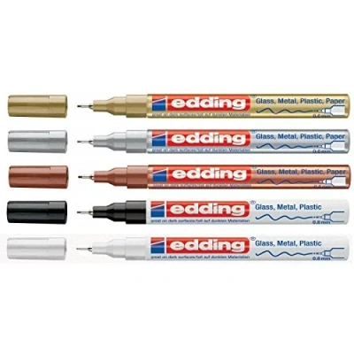 Afbeelding van Edding Glanslak Marker Sharpie Fine (0,8 mm) 780 8 stuks, kleurkeuze