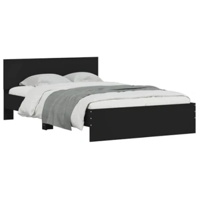 Afbeelding van vidaXL Bedframe met hoofdeinde en LED zwart 120x190 cm