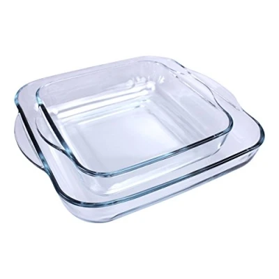 Afbeelding van Borcam Set van 2 ovenschotels vierkant 28x28x6cm en 22x22x6cm