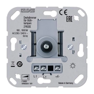 Afbeelding van Jung gloeilampdimmer 100 1000 WVA 211GDE 4011377343054 Voordeel Elektra