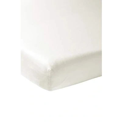 Image de Meyco Baby Uni drap de lit (drap qualité jersey doux, 100% coton, ajustement parfait grâce à un cordon élastique tout autour, respirant, taille : 40 x 80/90 cm), blanc crème