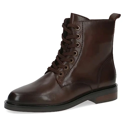 Afbeelding van Caprice Veterboots Dk brown nappa, Dames, Maat: 37.5, nappa Leer