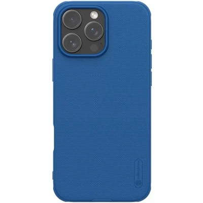 Afbeelding van Nillkin Frosted Shield Hoesje Geschikt voor Apple iPhone 16 Pro Max Compatibel met MagSafe Back Cover Magneet Blauw
