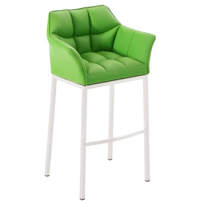 Afbeelding van Barkruk Sarpsborg Kunstleer met 4 poots Frame Wit Groen
