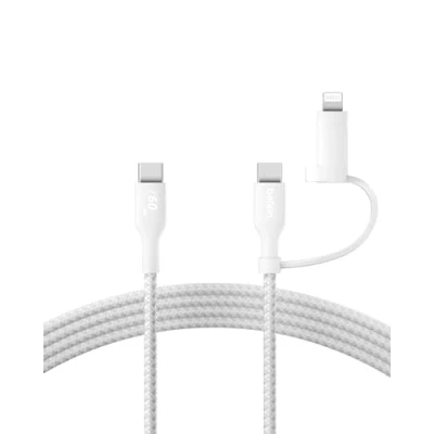 Afbeelding van Belkin BOOST CHARGE 2 in 1 kabel USB C/Lig.1.5m sw.CAC003hq1.5MWH (1.50 m, 2.0),