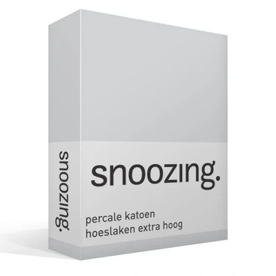 Afbeelding van Snoozing Hoeslaken Extra hoog Tweepersoons 140x220 cm Percale katoen Grijs