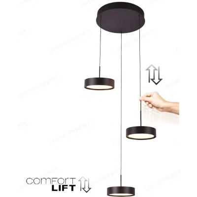 Afbeelding van Freelight Hanglamp Alieno 3 lichts Ø 33 cm comfortlift zwart