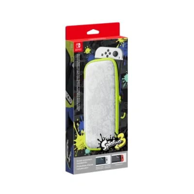 Image de Pochette de transport Nintendo Switch model OLED édition Splatoon 3 et écran protection