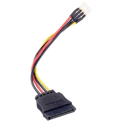 Afbeelding van Delock Stroomvoorziening aansluitkabel [1x SATA stekker 15 polig 1x Floppy 4 polig] 15,00 cm zwart, rood, geel