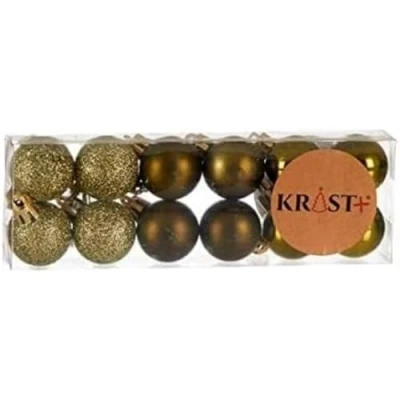 Afbeelding van Set kerstballen 3 x 4 cm Groen Plastic (12 Stuks)