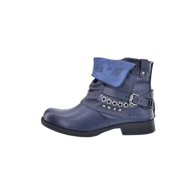Afbeelding van Elara Chunkyrayan Bikerlaarzen voor dames, met klinknagels, Detroit donkerblauw