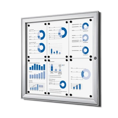 Afbeelding van Vitrinebord luxe 6x A4 zilver