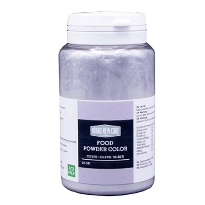Afbeelding van BrandNewCake Kleurpoeder Zilver 25g (vette massa)
