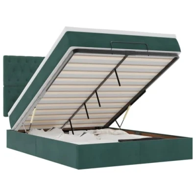 Afbeelding van vidaXL Ottoman bed met matrassen en LED&#039;s 140x200cm fluweel