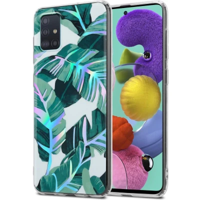Afbeelding van Cadorabo Hoesje geschikt voor Samsung Galaxy A51 4G / M40s in BANANEN BLADEREN Beschermhoes gemaakt van TPU siliconen Case Cover met bloemenmotief