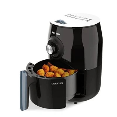 Afbeelding van Taurus Respire Analogic Friteuse zonder olie, 1000 W, temperatuur regelbaar tot 200 C, timer 30 minuten, 1,5 l, zwart