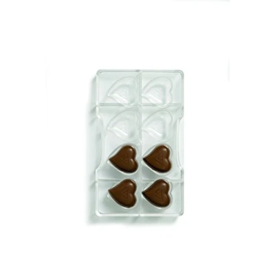 Afbeelding van Chocolade mal hartjes met opdruk Decora