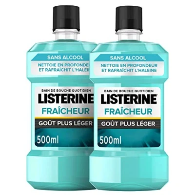 Afbeelding van Listerine Frisse mondwater, lichtere smaak, 500 ml, 2 stuks