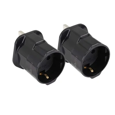 Afbeelding van OcioDual 2 adapters van Europa naar Groot Brittannië, reisadapter, type C, E en F G, model YD 1310, 250V/13A zwart, polige 3 converter, CE/RoHS certificering