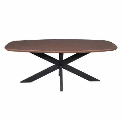 Afbeelding van Eettafel Madison Walnut 280 cm Deens Ovaal Poot Black