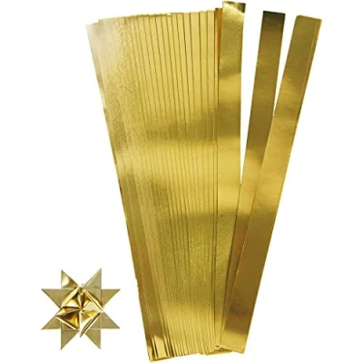 Afbeelding van Vlechtstroken, b: 15 mm, d: 6,5 cm, 100 stroken, goud
