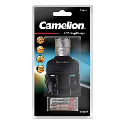 Afbeelding van Camelion Hoofdlamp, 3 w, LED, met zoomfunctie batterijen
