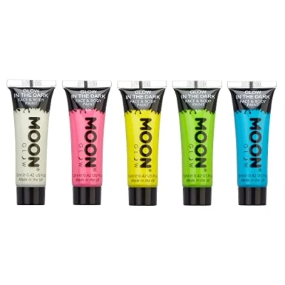 Afbeelding van Moon Glow Lichtgevende gezichts en lichaamsverf, 12 ml, 5 stuks
