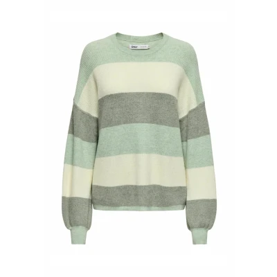 Afbeelding van ONLY Onlatia Stripe NOOS Trui, Dames, Maat: XS, Silt green