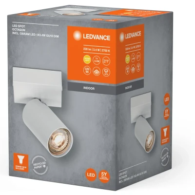 Afbeelding van LEDVANCE Octagon LED spot, dimbaar, 1 lamp, wit