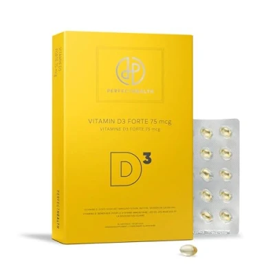 Afbeelding van Perfect Health Vitamine D3 Forte 75mcg Hoge Dosering Voor Volwassenen 30 Capsules Immuunsysteem Vegan